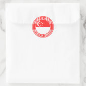 Singapore Round Emblem Ronde Sticker (Tas)