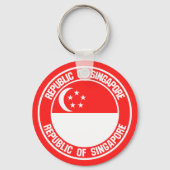 Singapore Round Emblem Sleutelhanger (Voorkant)
