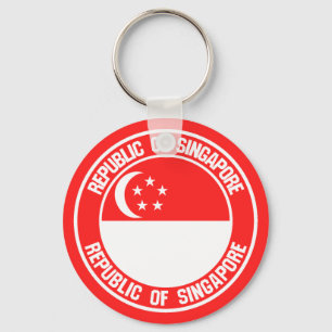 Singapore Round Emblem Sleutelhanger