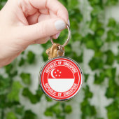 Singapore Round Emblem Sleutelhanger (Hand)