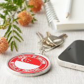 Singapore Round Emblem Sleutelhanger (Zijkant)