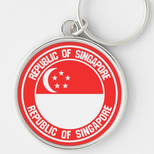 Singapore Round Emblem Sleutelhanger (Voorkant)