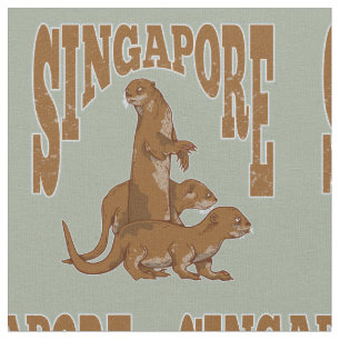 Singapore Schattige Zee Otter familie Stof
