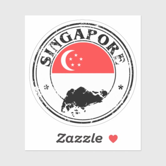 Singapore Seal Sticker Round Flag voor Laptop Boek (Vel)