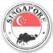 Singapore Seal Sticker Round Flag voor Laptop Boek (Voorkant)