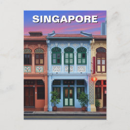 Singapore Shophouses Reizen Briefkaart