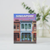 Singapore Shophouses Reizen Briefkaart (Staand voorkant)