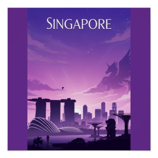 Singapore Silhouet Perfect Poster (Voorkant)
