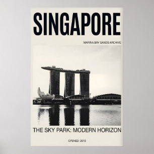 Singapore Silhouette Muur Kunst, Marina Bay Sands Poster