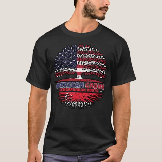 Singapore Singaporees Amerikaans Verenigde Staten  T-shirt (Voorkant)