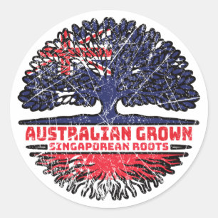 Singapore Singaporese Australische Australische bo Ronde Sticker