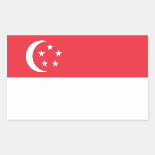 Singapore/Singaporese vlag Rechthoekige Sticker (Voorkant)
