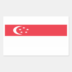 Singapore/Singaporese vlag Rechthoekige Sticker