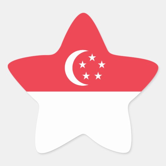 Singapore/Singaporese vlag Ster Sticker (Voorkant)