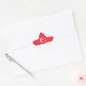 Singapore/Singaporese vlag Ster Sticker (Envelop)