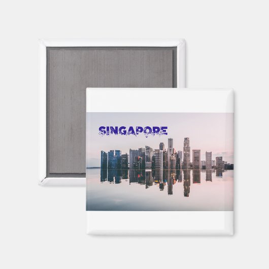 Singapore skyline 2018 magneet (Voorkant / Achterkant)