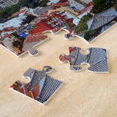 Singapore skyline bekeken vanuit Chinatown bij zon Legpuzzel (Zijkant)