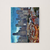 Singapore skyline bekeken vanuit Chinatown bij zon Legpuzzel (Verticaal)