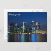 Singapore Skyline Blue Nights Briefkaart (Voorkant / Achterkant)
