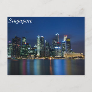 Singapore Skyline Blue Nights Briefkaart