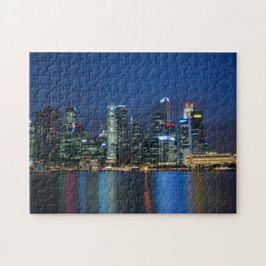 Singapore Skyline Blue Nights Legpuzzel (Horizontaal)