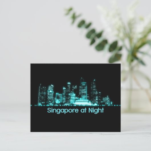 Singapore Skyline Briefkaart (Staand voorkant)