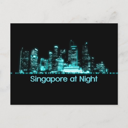 Singapore Skyline Briefkaart (Voorkant)