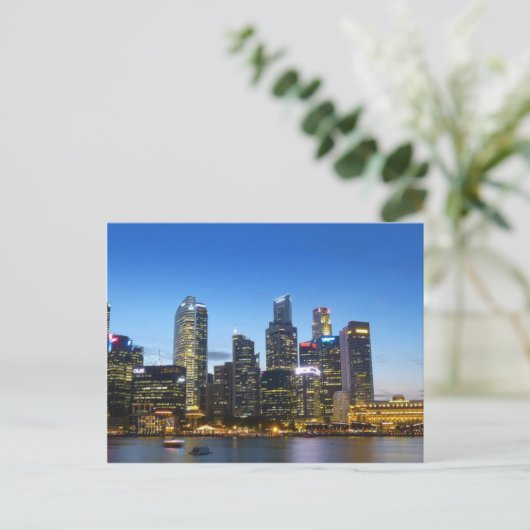 Singapore skyline briefkaart (Staand voorkant)