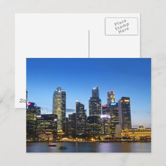 Singapore skyline briefkaart (Voorkant / Achterkant)