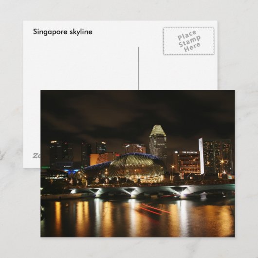 Singapore skyline briefkaart (Voorkant / Achterkant)