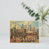 Singapore Skyline Briefkaart (Staand voorkant)