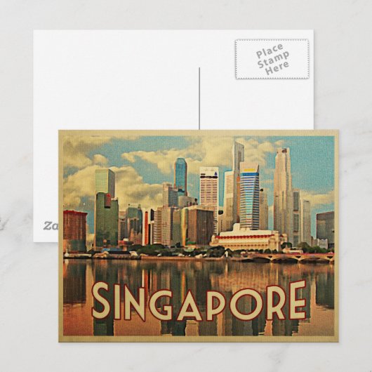 Singapore Skyline Briefkaart (Voorkant / Achterkant)