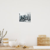 Singapore Skyline - Canvas Art Print (Keuken)