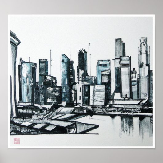 Singapore Skyline - Canvas Art Print (Voorkant)