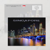 Singapore skyline en de Esplanadebrug Briefkaart (Voorkant / Achterkant)