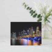 Singapore skyline en de Esplanadebrug Briefkaart (Staand voorkant)
