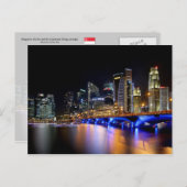 Singapore skyline en de Esplanadebrug Briefkaart (Voorkant / Achterkant)
