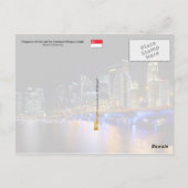 Singapore skyline en de Esplanadebrug Briefkaart (Achterkant)