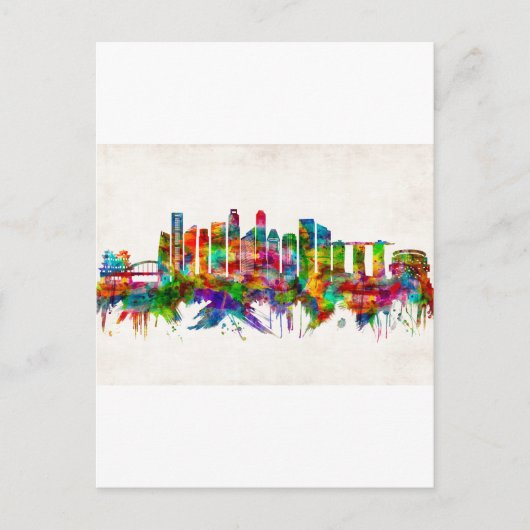 Singapore Skyline Feestdagenkaart (Voorkant)