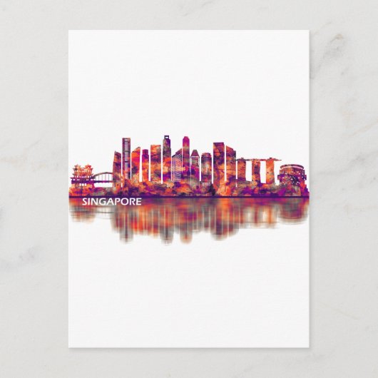 Singapore Skyline Feestdagenkaart (Voorkant)