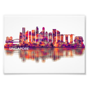 Singapore Skyline Foto Afdruk