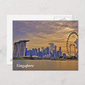 Singapore Skyline in de Sunset Briefkaart (Voorkant / Achterkant)