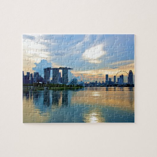 Singapore Skyline in het zonlicht Legpuzzel (Horizontaal)
