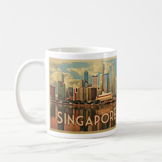 Singapore Skyline Koffiemok (Links)