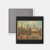 Singapore Skyline Magneet (Voorkant / Achterkant)