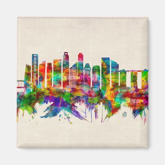 Singapore Skyline Magneet (Voorkant)