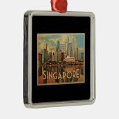 Singapore Skyline Metalen Ornament (Rechts)