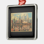 Singapore Skyline Metalen Ornament (Links)