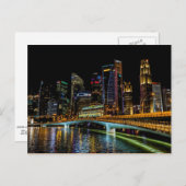 Singapore Skyline, nachtlichten Briefkaart (Voorkant / Achterkant)