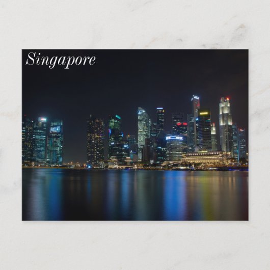 Singapore Skyline op Fullerton Briefkaart (Voorkant)